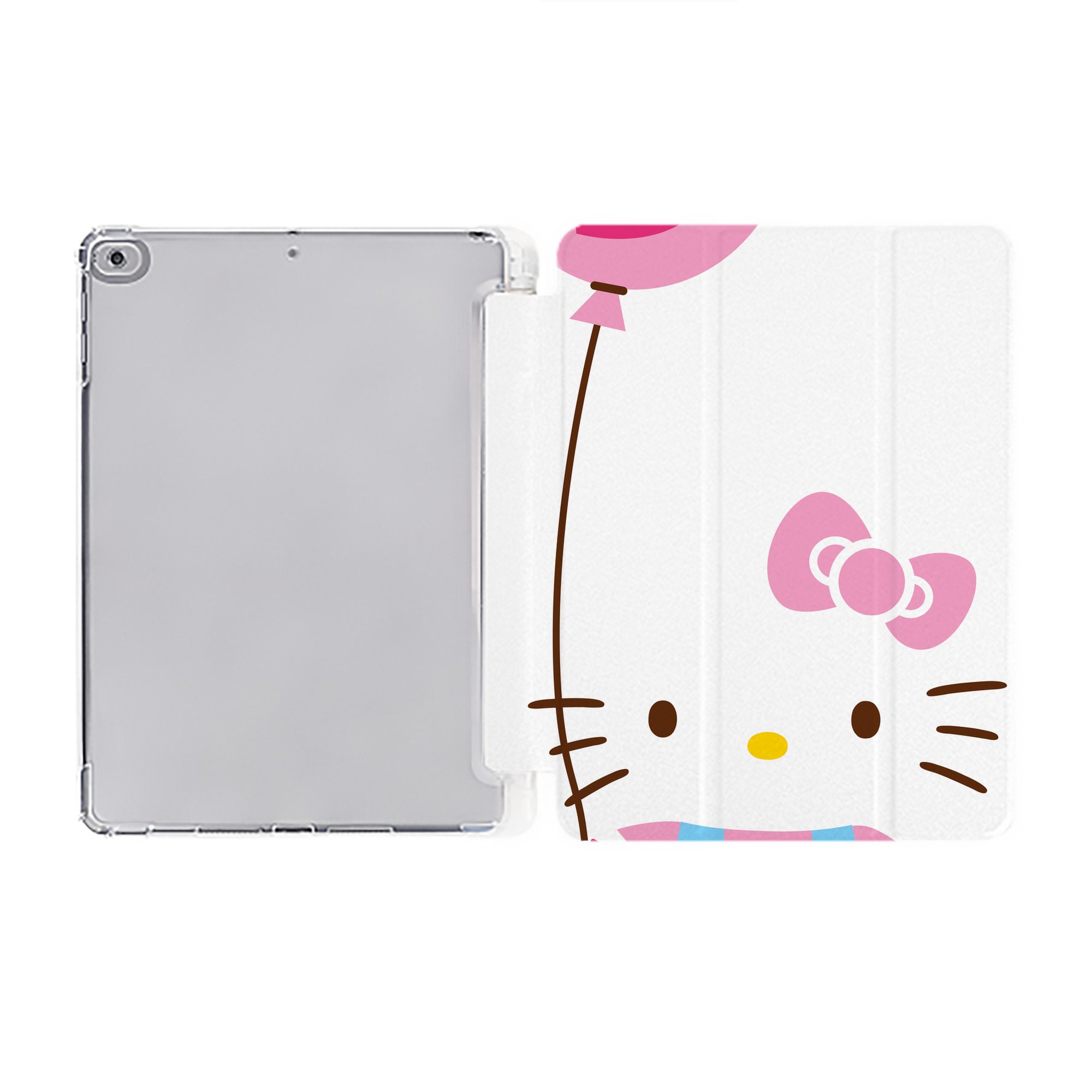 （画像用） Hello Kitty ハローキティ IPad ケース ペン収納付き 三つ折りスタンド PUレザー×シリコン 対応機種9.5/10.5/10.9インチ
